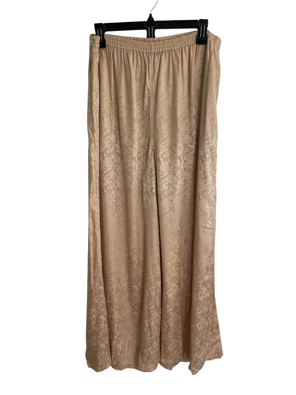 April Cornell Gold Floral Jacquard Wide-Leg Soiree Pants Size Large new